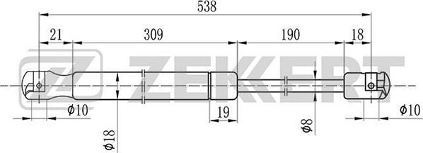 Zekkert GF-1132 - Газовая пружина, капот autodnr.net