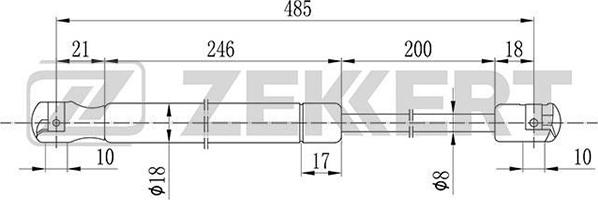 Zekkert GF-1142 - Газова пружина, кришка багажник autocars.com.ua