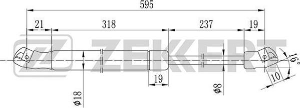 Zekkert GF-1169 - Газовая пружина, упор autodnr.net