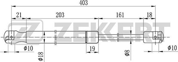 Zekkert gf-1343 - Газовая пружина, упор autodnr.net
