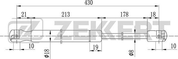 Zekkert GF-1344 - Газова пружина, кришка багажник autocars.com.ua