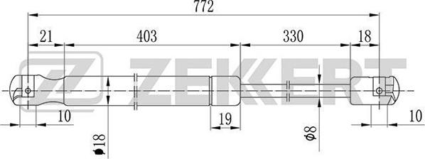 Zekkert GF-1457 - Газовая пружина, упор autodnr.net