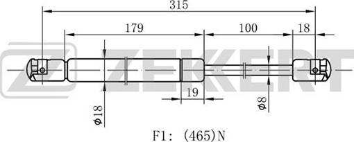 Zekkert GF-1512 - Газовая пружина, упор autodnr.net