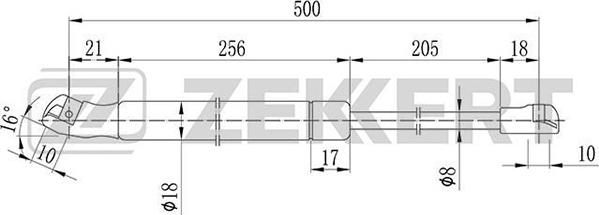 Zekkert GF-1568 - Пружина газовая багажника Audi A6 II 97-  A6 Allroad 00- замена для GF-2174 autodnr.net