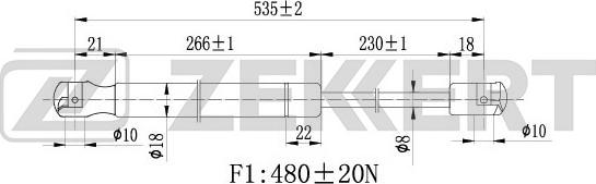 Zekkert GF-1583 - Газовая пружина, упор autodnr.net