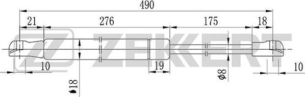 Zekkert gf-1598 - Газовая пружина, капот autodnr.net