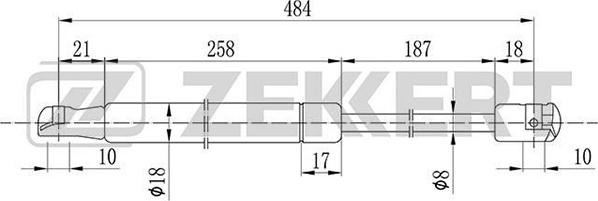 Zekkert GF-1602 - Пружина газовая багажника Hyundai Elantra III 00- autodnr.net
