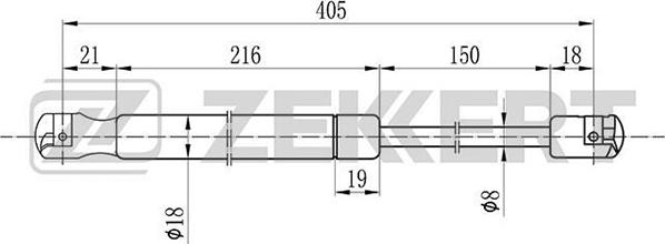 Zekkert GF-1605 - Пружина газовая багажника Skoda Octavia 1U5 98- autodnr.net