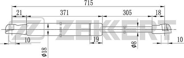 Zekkert gf-1650 - Газовая пружина, капот autodnr.net