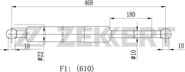 Zekkert GF-1651 - Газовая пружина, упор avtokuzovplus.com.ua