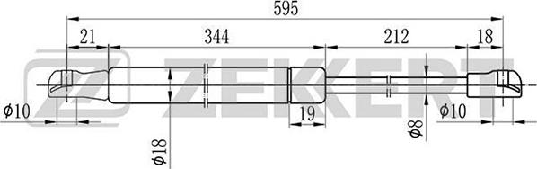 Zekkert GF-1666 - Газовая пружина, упор autodnr.net