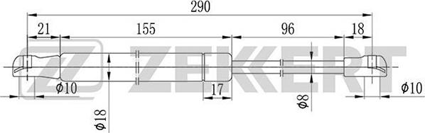 Zekkert GF-1679 - Газовая пружина, капот autodnr.net