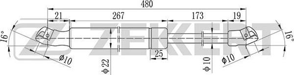 Zekkert GF-1705 - Газовая пружина, упор autodnr.net