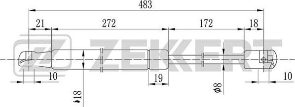 Zekkert gf-1792 - Газовая пружина, упор autodnr.net