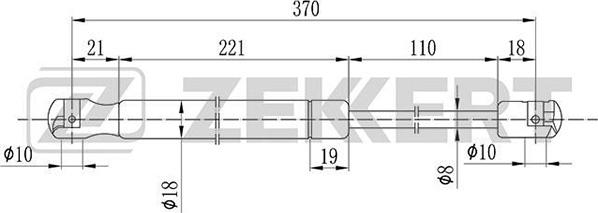 Zekkert gf-1830 - Газовая пружина, упор autodnr.net