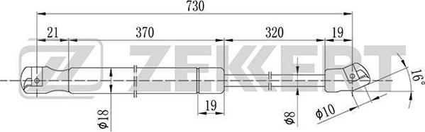 Zekkert gf-1832 - Газовая пружина, капот autodnr.net