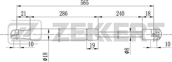Zekkert GF-1835 - Газовая пружина, капот autodnr.net
