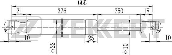 Zekkert GF-1907 - Пружина газовая багажника MB Viano W639 03-  Vito W639 03- замена для GF-2128 autodnr.net
