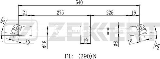 Zekkert gf-1913 - Газовая пружина, упор autodnr.net