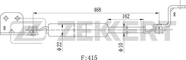 Zekkert GF-2005 - Газовая пружина, капот autodnr.net