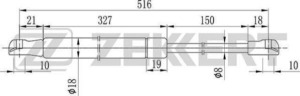 Zekkert GF-2027 - Газова пружина, кришка багажник autocars.com.ua