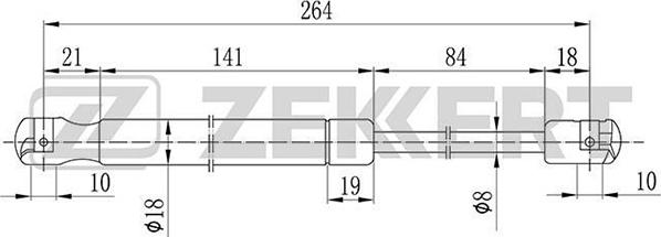 Zekkert gf-2042 - Газовая пружина, упор autodnr.net