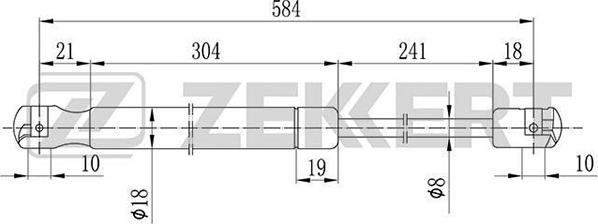Zekkert gf-2081 - Газовая пружина, капот autodnr.net