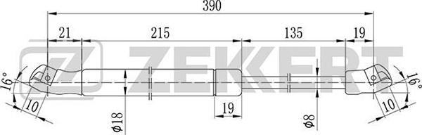 Zekkert GF-2082 - Газовая пружина, капот avtokuzovplus.com.ua