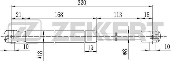 Zekkert gf-2084 - Газовая пружина, капот autodnr.net
