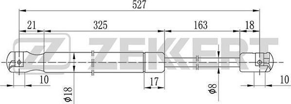 Zekkert gf-2090 - Газовая пружина, упор autodnr.net