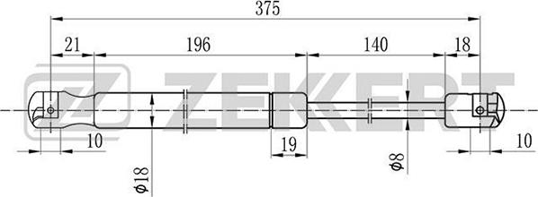 Zekkert GF-2092 - Газова пружина, кришка багажник autocars.com.ua