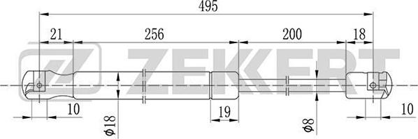 Zekkert GF-2095 - Пружина газовая багажника Daewoo Matiz M100 M150 98- autodnr.net