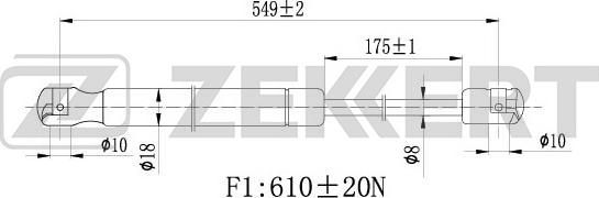 Zekkert gf-2096 - Газовая пружина, упор autodnr.net