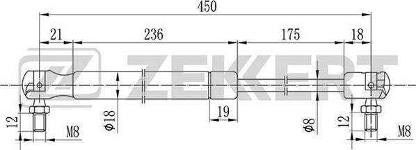 Zekkert GF-2098 - Пружина газовая багажника Lada Niva 2121 2131 79- autodnr.net