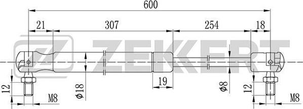 Zekkert GF-2099 - Газовая пружина, упор autodnr.net