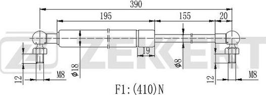 Zekkert GF-2105 - Газовая пружина, капот autodnr.net