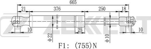 Zekkert GF-2128 - Газова пружина, кришка багажник autocars.com.ua