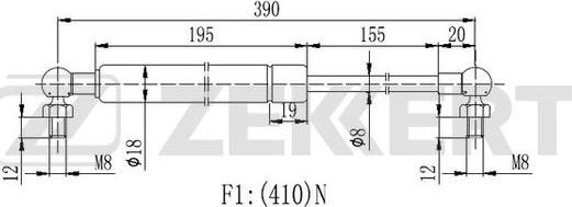 Zekkert GF-2142 - Пружина газовая капота Nissan Maxima A32 95- замена для GF-2105 autodnr.net