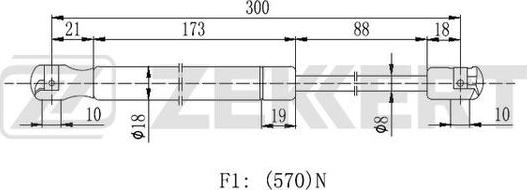 Zekkert GF-2147 - Газовая пружина, упор autodnr.net