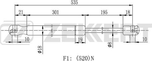 Zekkert GF-2205 - Пружина газовая багажника Ford Mondeo III 00- autodnr.net