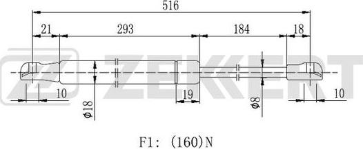 Zekkert GF-2209 - Пружина газовая капота Lexus GS _S19_ 05- autodnr.net