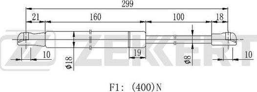 Zekkert GF-2211 - Газовая пружина, капот avtokuzovplus.com.ua