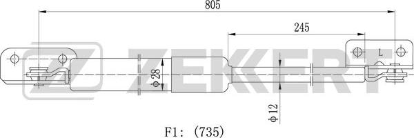 Zekkert GF-2223 - Газовая пружина, упор avtokuzovplus.com.ua