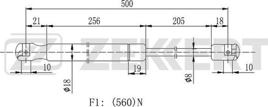 Zekkert GF-2225 - Пружина газовая багажника Skoda Octavia 5E3 NL3 NR3 12- autodnr.net