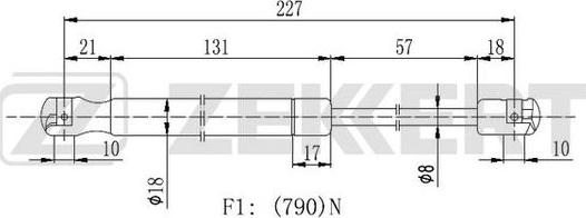 Zekkert GF-2237 - Пружина газовая заднего стекла Porsche Cayenne 02- autodnr.net