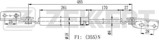 Zekkert gf-2309 - Газовая пружина, упор autodnr.net