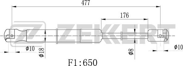 Zekkert GF-2335 - Газовая пружина, упор avtokuzovplus.com.ua