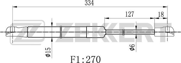 Zekkert GF-2336 - Газова пружина, заднє скло autocars.com.ua