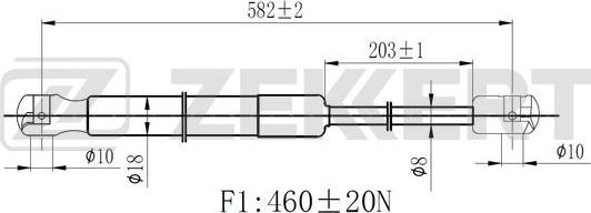 Zekkert GF-2337 - Газовая пружина, упор autodnr.net