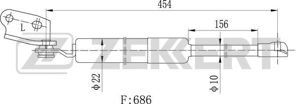 Zekkert GF-2395 - Газова пружина, кришка багажник autocars.com.ua